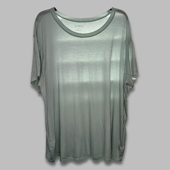 Torrid Super Soft Tees Set of 2 Relaxed Fit Crew/V-Neck Stretchy Knit Green W 3X - Picture 1 of 6